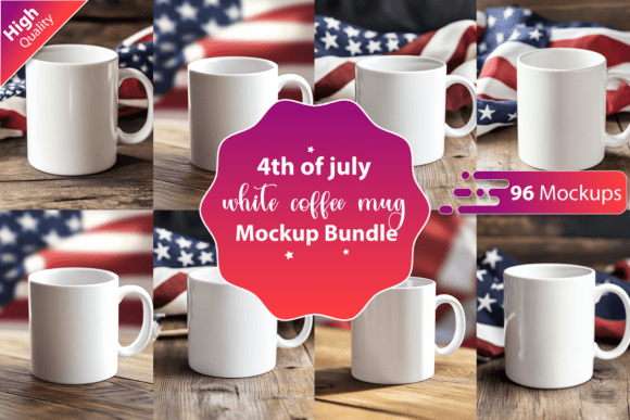 4th of July Mug Mockups: Graphics for Product Mockups