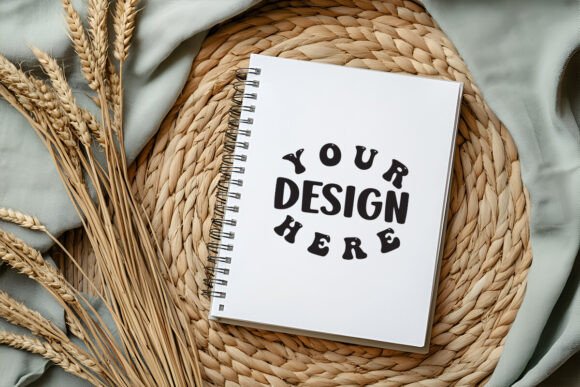 Aesthetic Spiral Notebook Mockup: Premium Graphics & Product Mockups