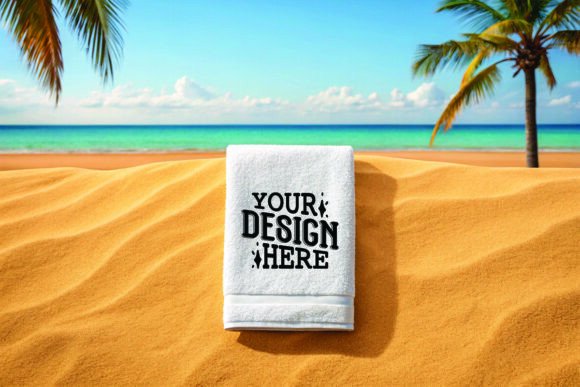 Beach White Towel Mockup for Graphics and Product Mockups