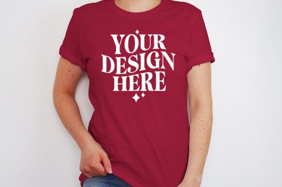 Bella Canvas 3001 Cardinal Mockup: Graphics & Product Mockups