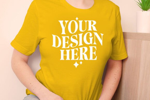 Bella Canvas 3001 Maize Yellow Mockup: Graphics for Product Mockups