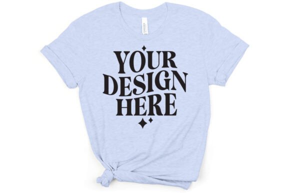 Bella Canvas 3001 Mockup Heather Blue: Graphics for Product Mockups