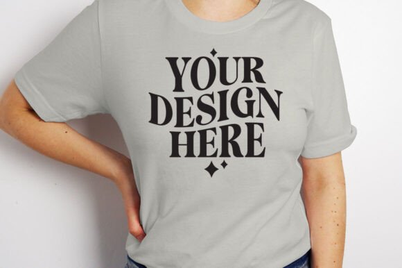 Bella Canvas 3001 Silver Mockup: Graphics for Product Mockups