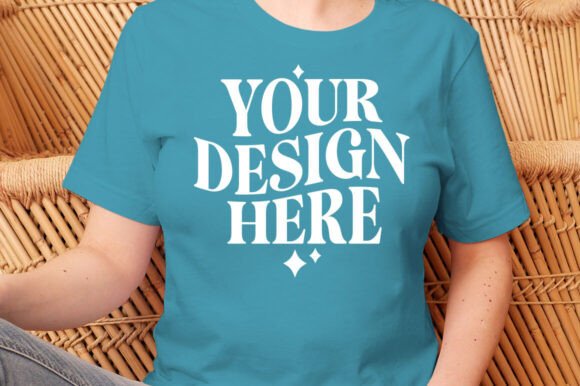 Bella Canvas 3001 True Turquoise Mockup: Graphics & Product Mockups