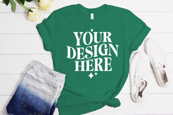 Bella Canvas Heather Kelly Mockup: Graphics for Product Mockups