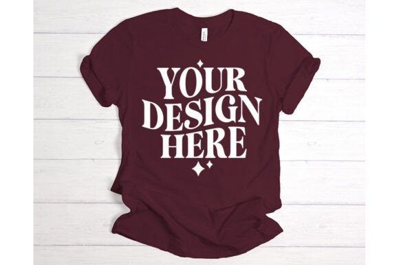 Bella Canvas Heather Maroon Mockup: Graphics & Product Mockups