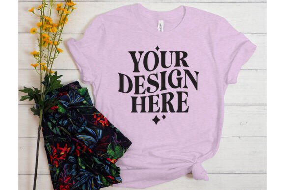 Bella Canvas Heather Prism Lilac Mockup: Premium Graphics