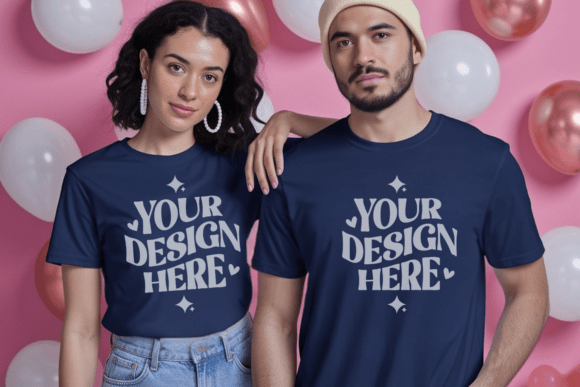 Bella Canvas Valentine Couple Mockup 10: Graphics for Product Mockups