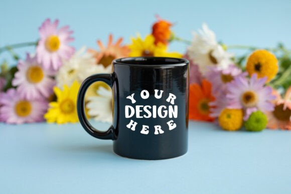 Black Ceramic Coffee Mug Mockup: Graphics & Product Mockups