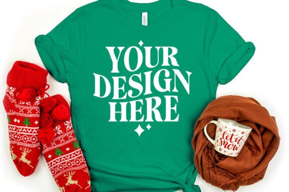 Christmas Bella Canvas 3001 Mockup Kelly: Graphics & Product Mockups