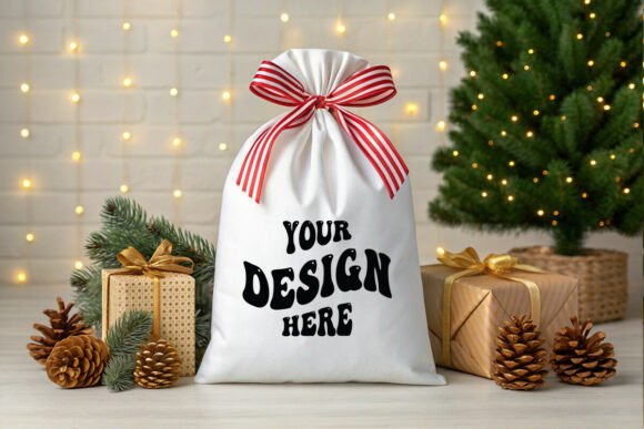Christmas Gift Bag Mockup: Graphics & Product Mockups