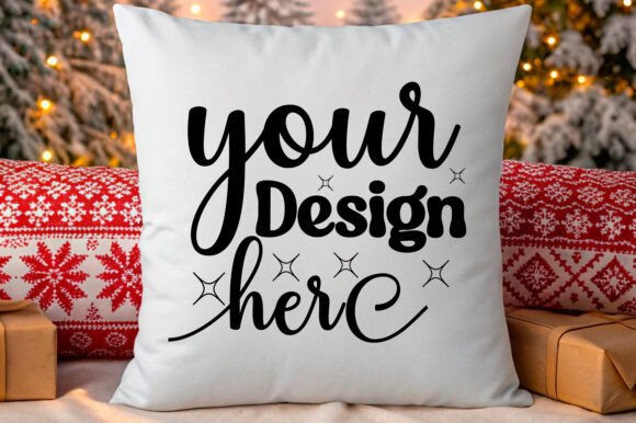 Christmas Pillow Mockup 247: Essential Graphics for Product Mockups