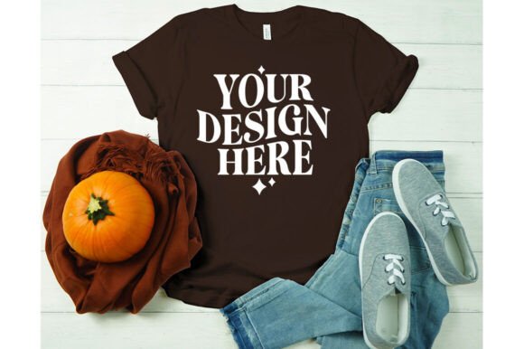 Fall Bella Canvas 3001 Black Mockup: Graphics & Product Mockups