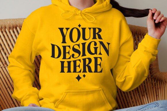 Gildan 18500 Hoodie Gold Mockup: Essential Graphics