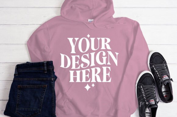 Gildan 18500 Irish Green Hoodie Mockup: Graphics & Product Mockups