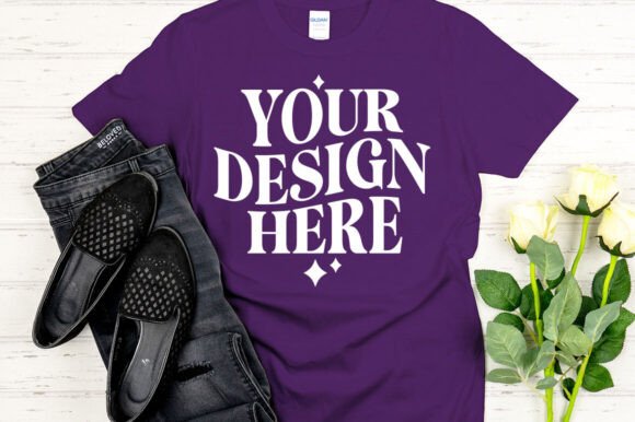 Gildan 64000 Mockup Purple: Graphics for Product Mockups
