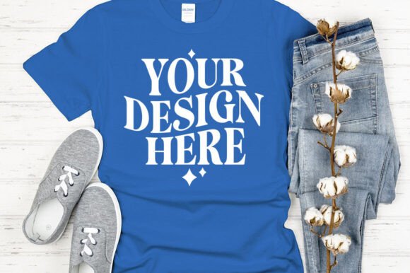 Gildan 64000 Mockup Royal: Graphics for Product Mockups