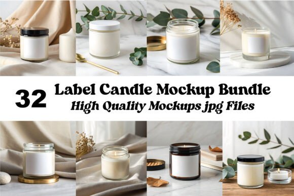 Minimalist Candle Mockups for Graphics & Product Mockups