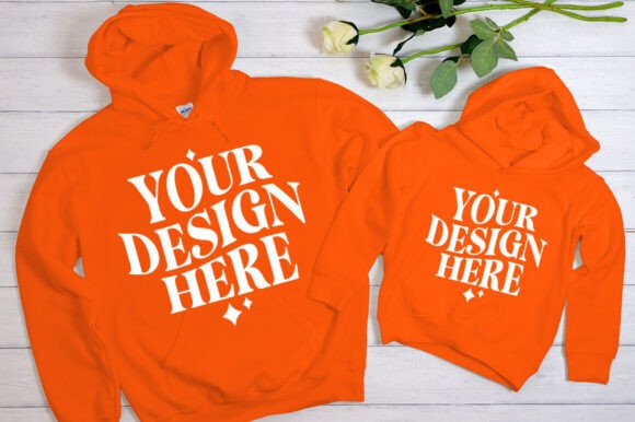 Mommy and Me Orange Crush Mockup: Graphics for Product Mockups