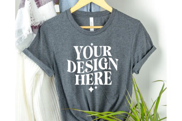 Review: Dark Gray Bella Canvas 3001 Mockup for Designers